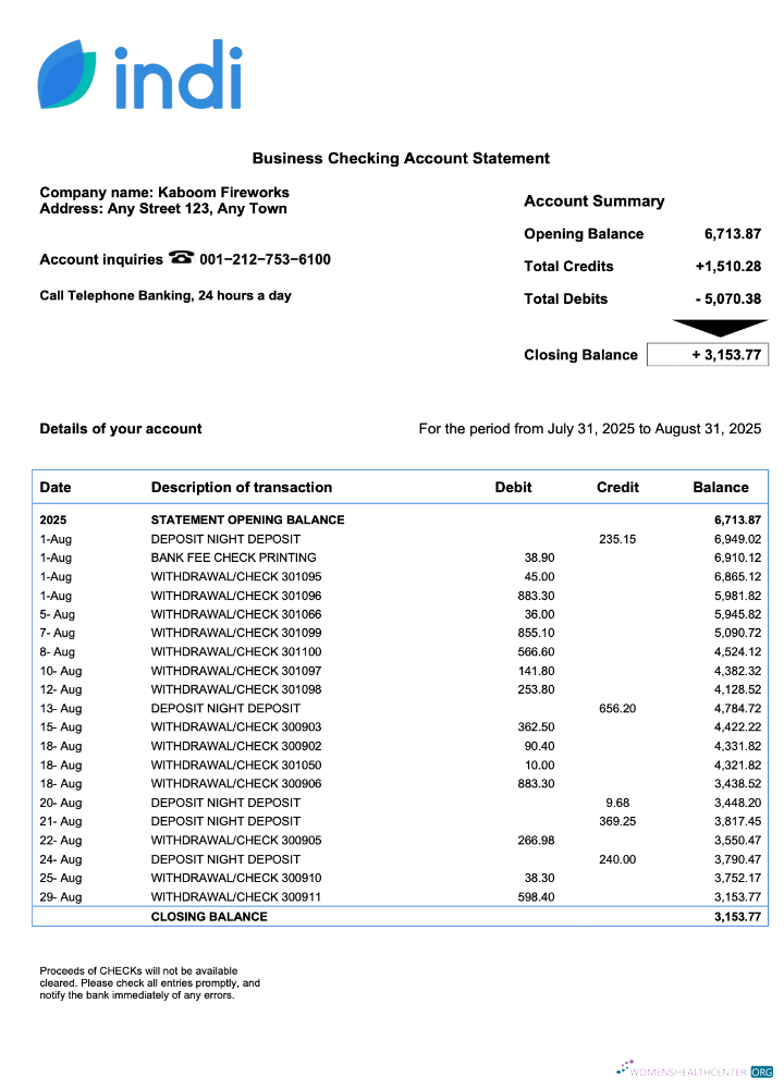Download USA Indi corporate statement Word and PDF template Photoshop template